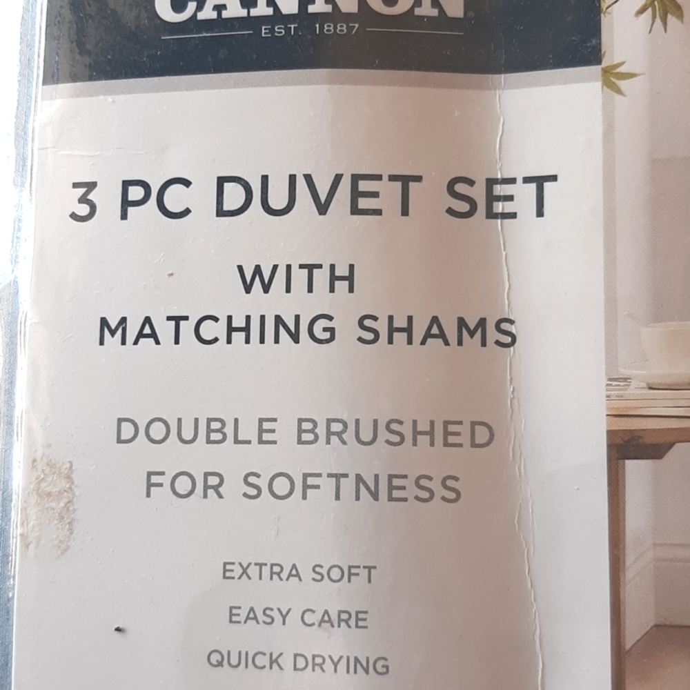 3 pc solid duvet cover Cannon Heritage Blue